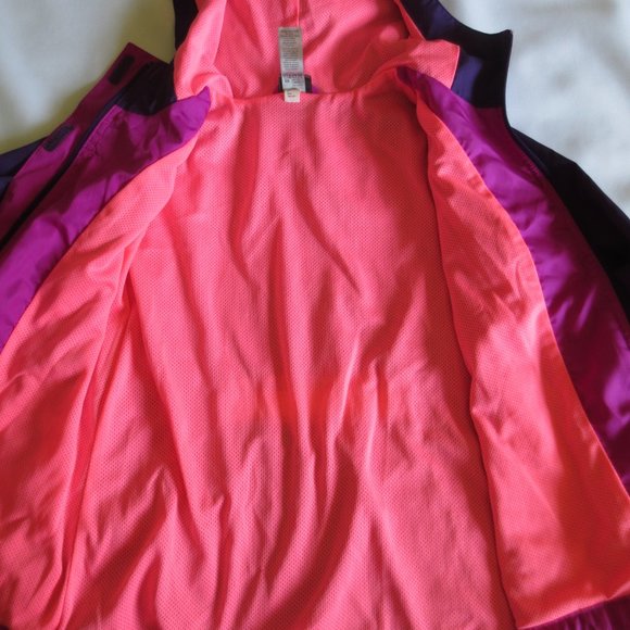 4/$14 CHAMPION venture dry JACKET windbreaker PURPLE pink GIRLS size 10/12 LARGE - Picture 8 of 11